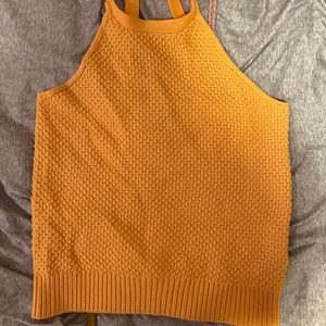 Knit Orange Halter Top